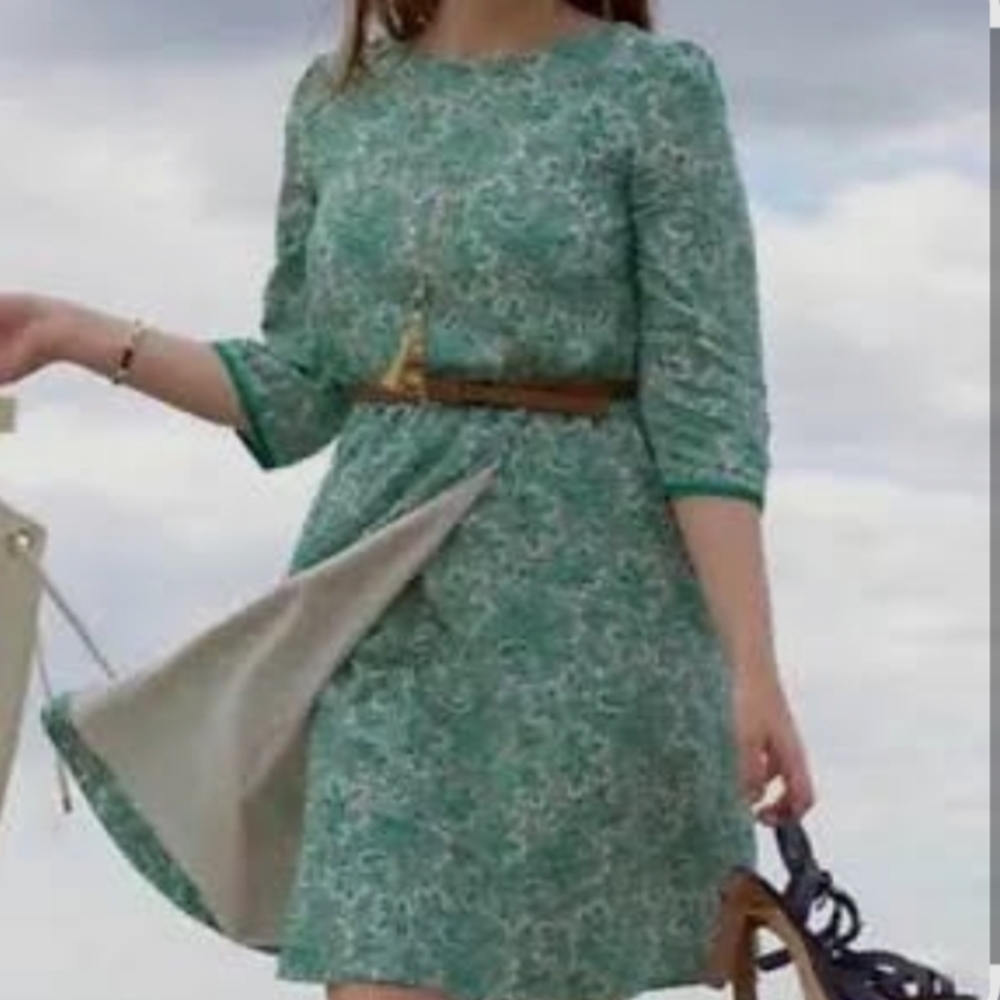 Boden Dolly Day‎ Green Paisley Faux Wrap Size (14 R)